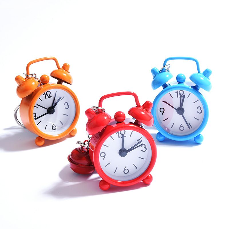 3pcs Mini Cute Small Alarm Clock Pendant Cartoon Keychain Pendant Cute No Tick Alarm Clock Keyting Bag Accessory Bulk Heavy Duty
