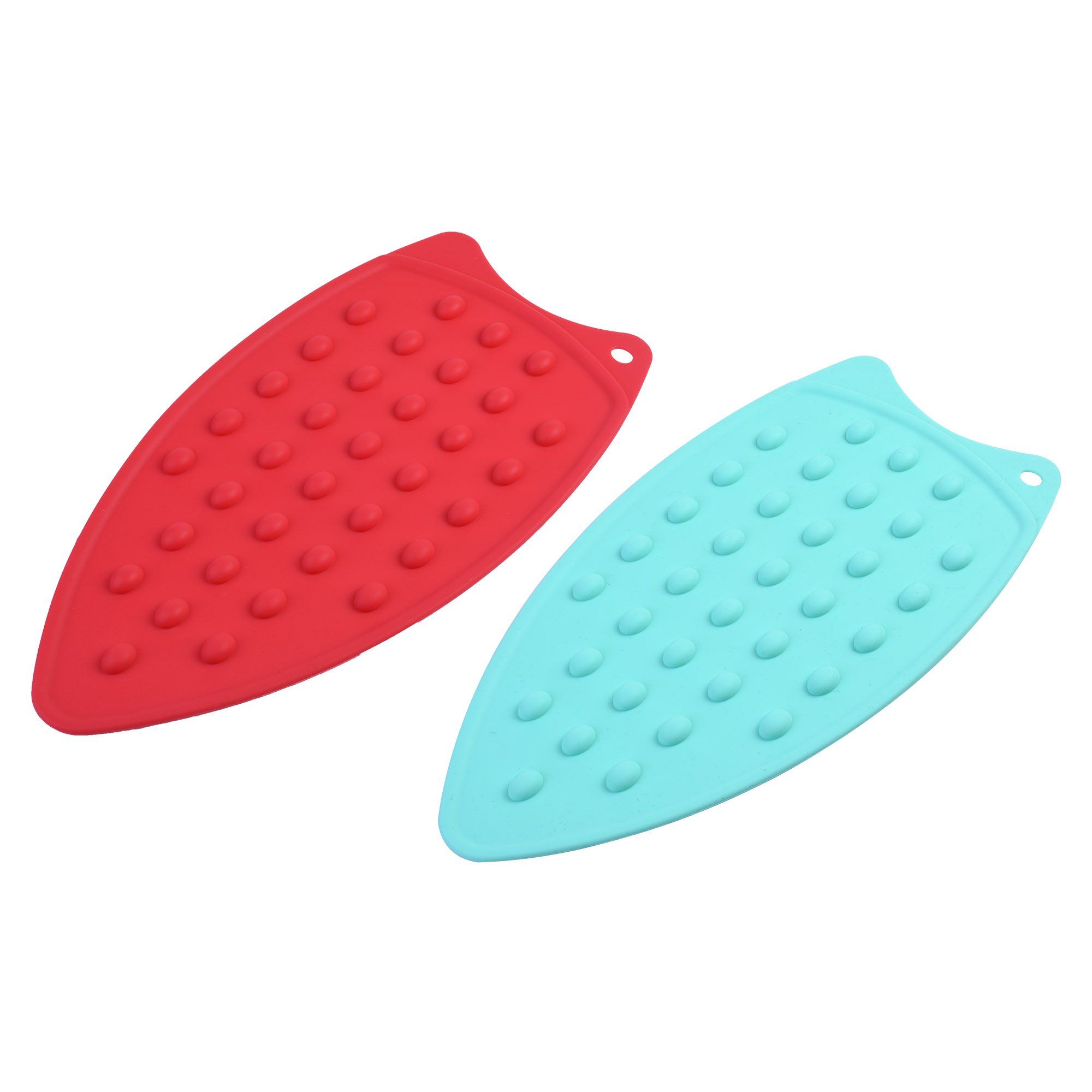 Pack of 2 Assorted Color Heat-Resistant Silicone Mat Rest Pad for Board Steam Compact Iron avoiding scratches on iron surface