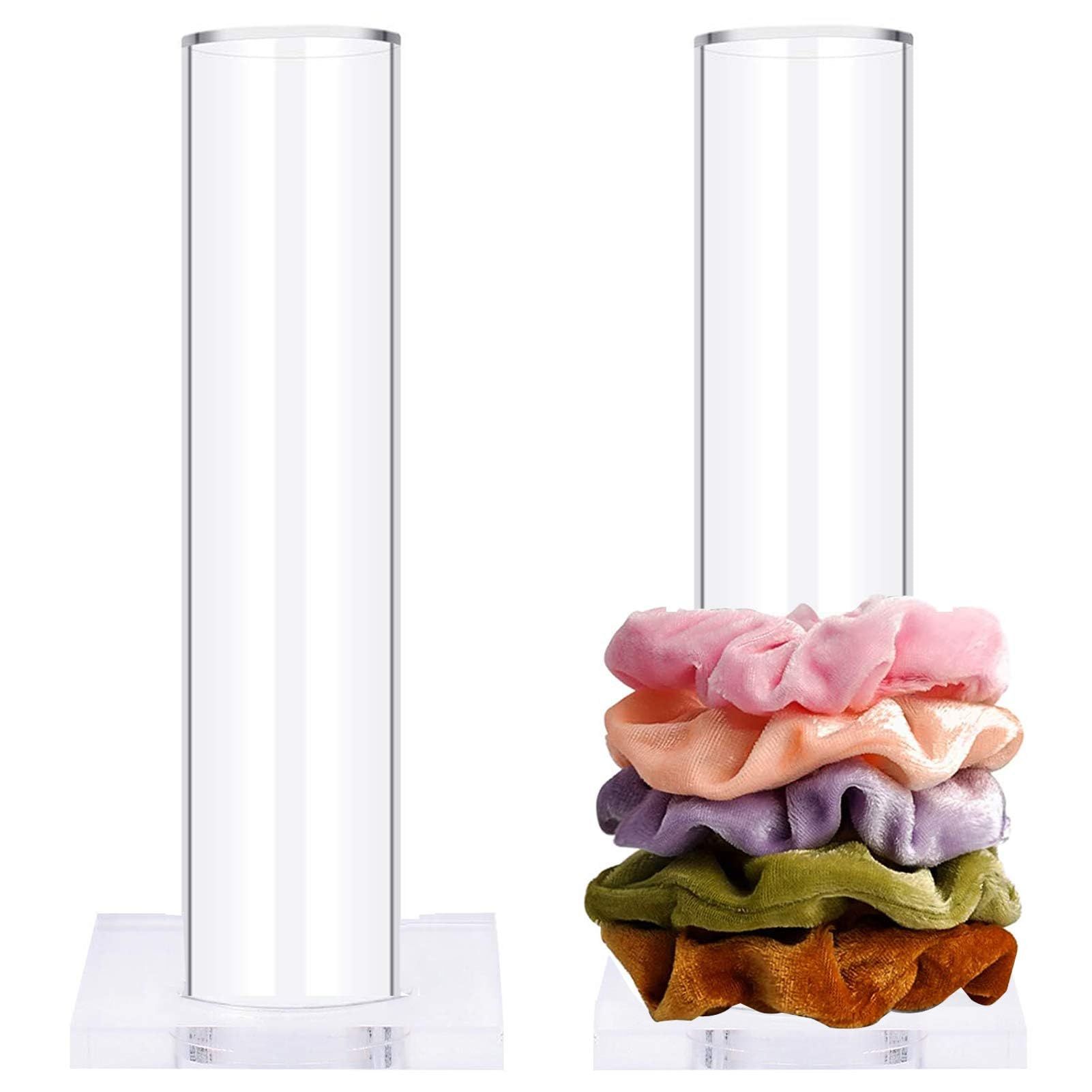 2Pcs Holder Stand,Clear Jewelry Organizer for Teen Girl Women Gifts, The Perfect Scrunchy Display Organizer