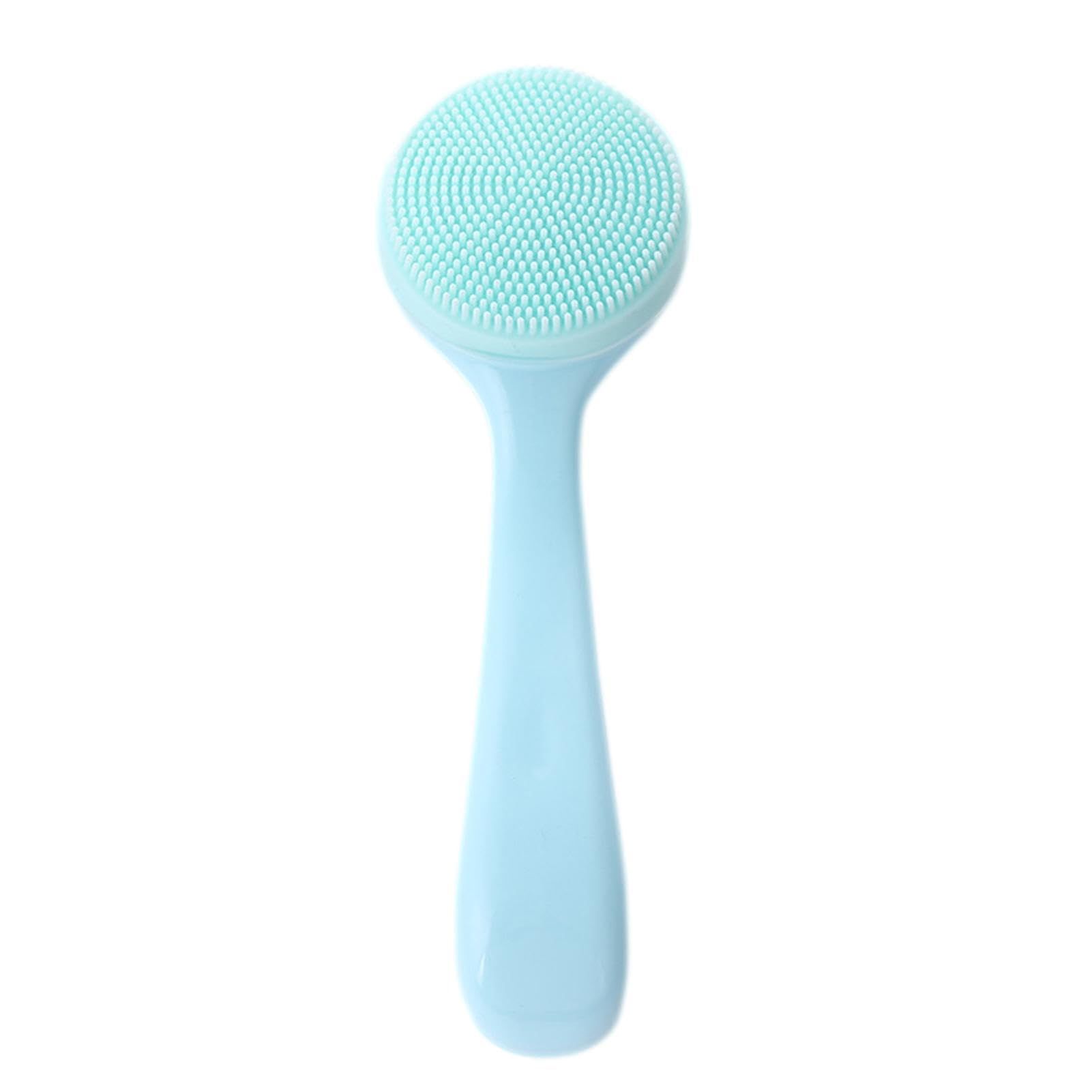 Face Wash Brush, Silicone Manual Facial Cleansing Brushes, Facial Scrubber Manual Dual Face Wash Brush, Skin Friendly Blue