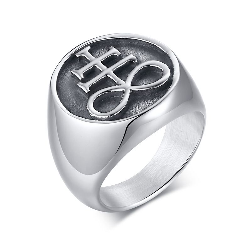 Ring Satanic Ring Pentagram Pentacle Ring Ring Stainless Steel Occult Goth Gothic Luciferian Satainism for Men Gift Seal