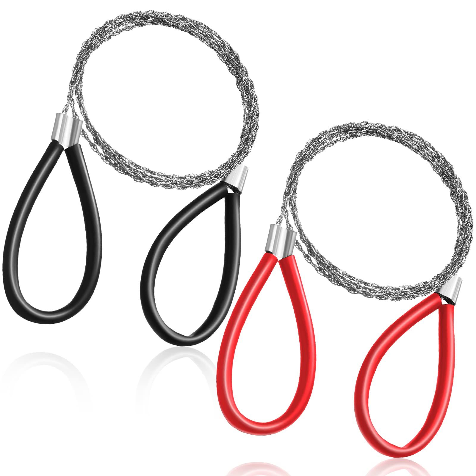 2 Pcs Pipe Cable Saw Stainless Steel Wire Saw Hand Pocket String Rope Saw Emergency Survival Wire Saw Pipe Cutting Tool