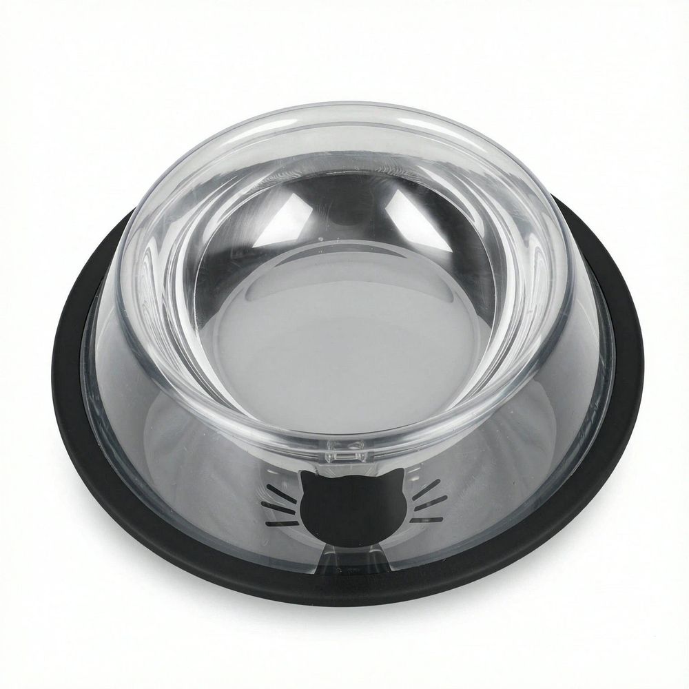 Cat bowl anti slip stainless steel cat food bowl not broken, thickened cat feeder 7 ounces suitable for indoor pets