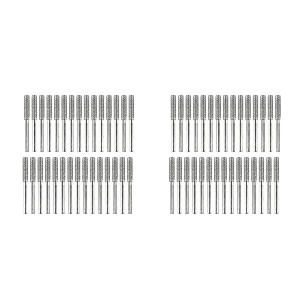 60 Pieces Chainsaw Sharpener Stone Burr Grinding Stone File, Polishing Grinding Tool Grinding Bits, 5/32 Inch/ 4 mm