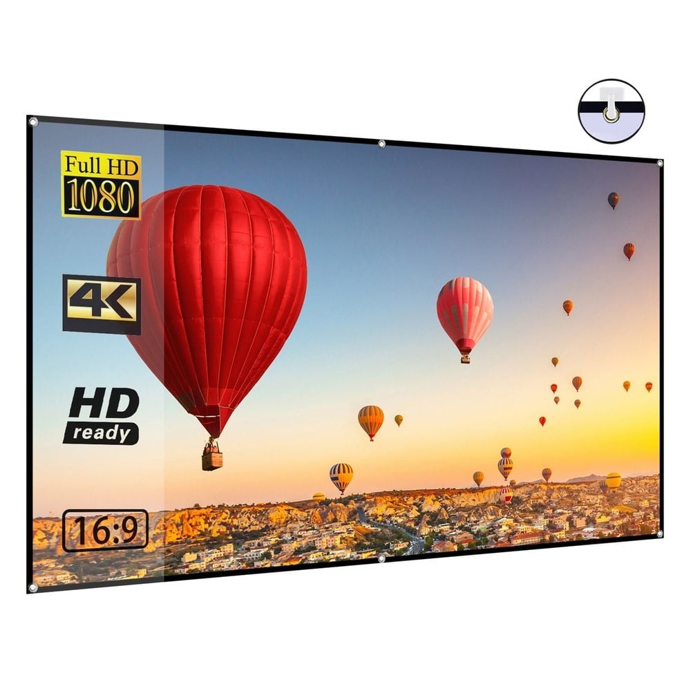 72-inch Portable HD Projector Screen 16:9 Projection Screen Foldable Wall Mounted For Outdoor Movies Home Theater Office