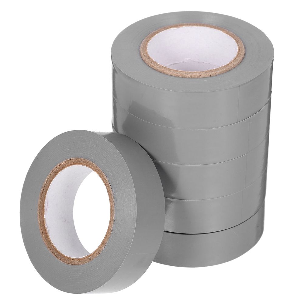 6 Rolls Colored Electrical Tape Assortment PVC Grey for Indoor and Outdoor Applications