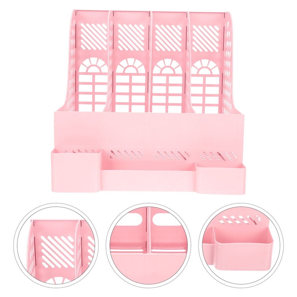 Plastic File Holder Organizer for Office and Student Use, Desktop Document Organizer and Magazine Storage Rack