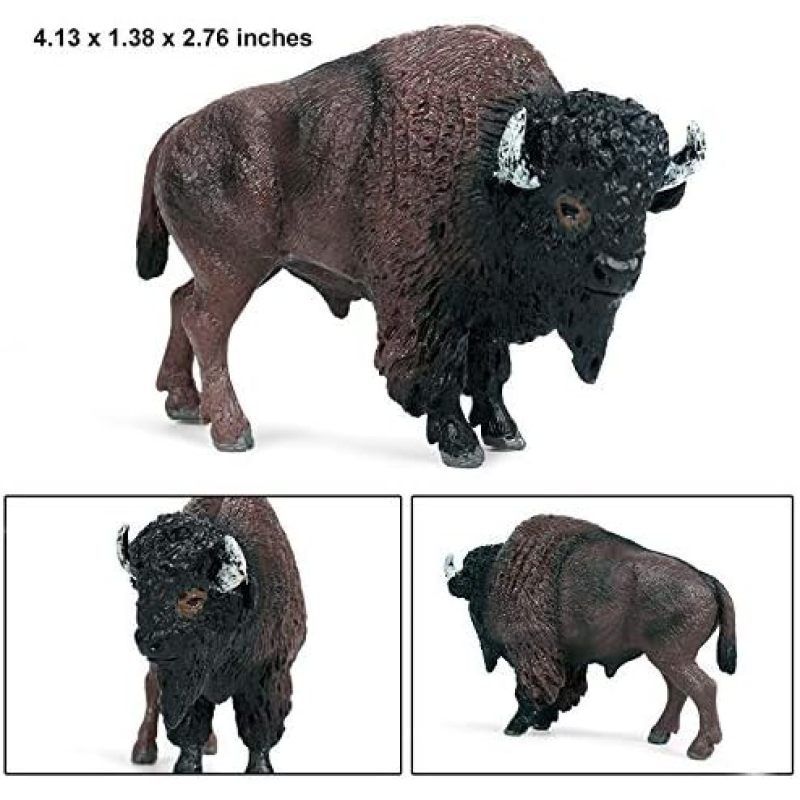Bison Figurine Simulated Buffalo Figure Realistic Bull Model Plastic Wild Animals bull is very lovely made, with lifelike shape