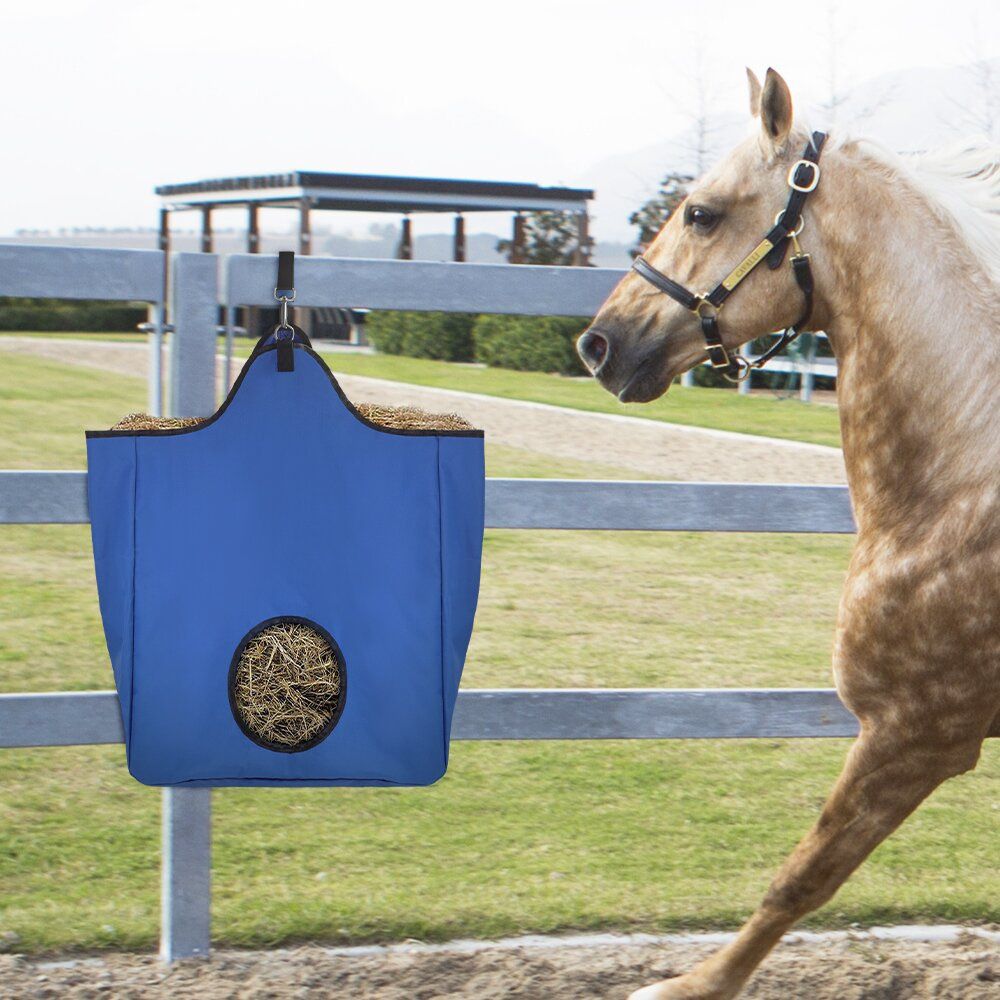 Stable bag Premium Durable Horse Hay Bag Slow Feed Hay Bag Waterproof Large Capacity Horse Tote - Blue