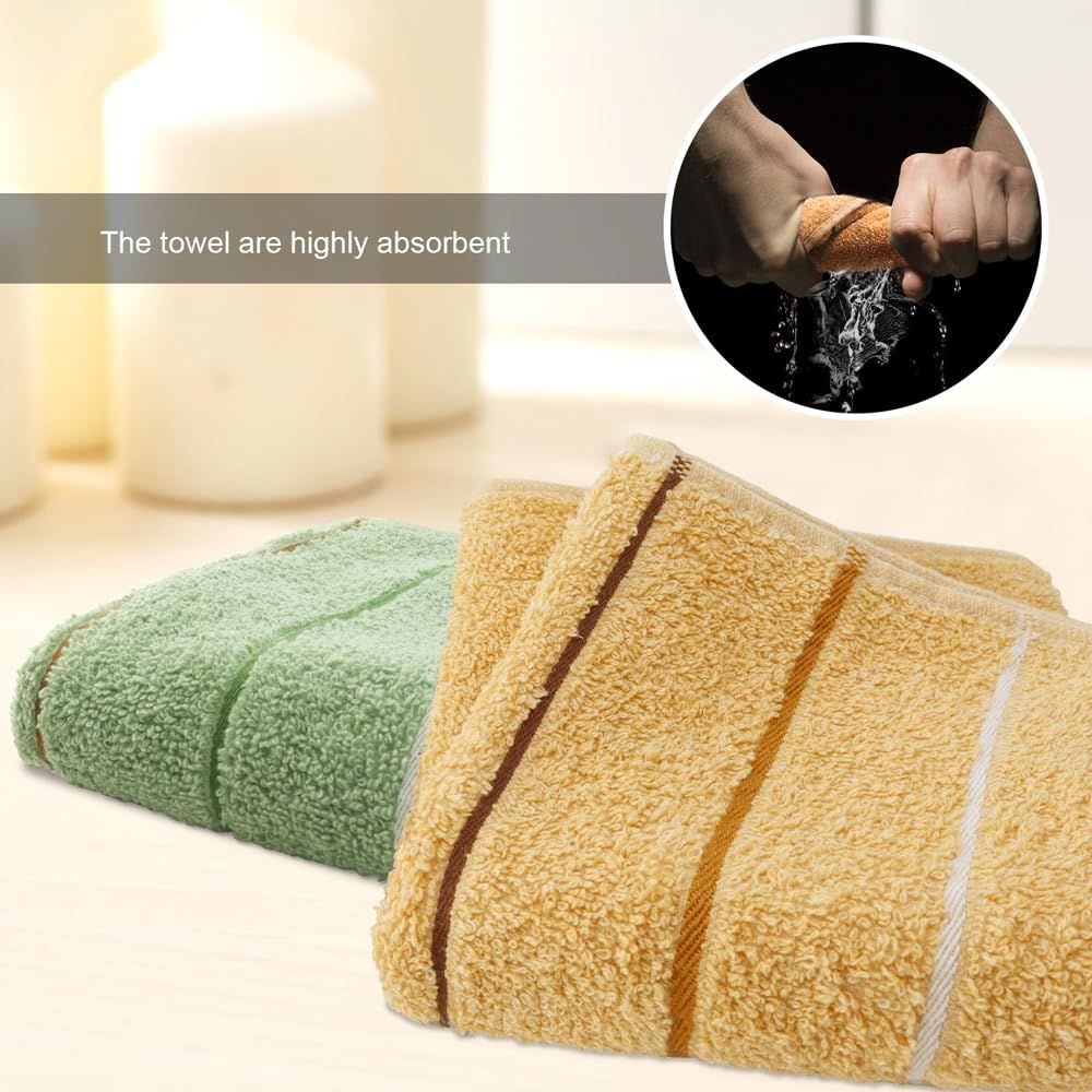 2 Pieces Towels Cotton Washcloths Towel, Towels Cotton Household Absorbent Cotton Towels Adult Thickened Soft Ground Towels