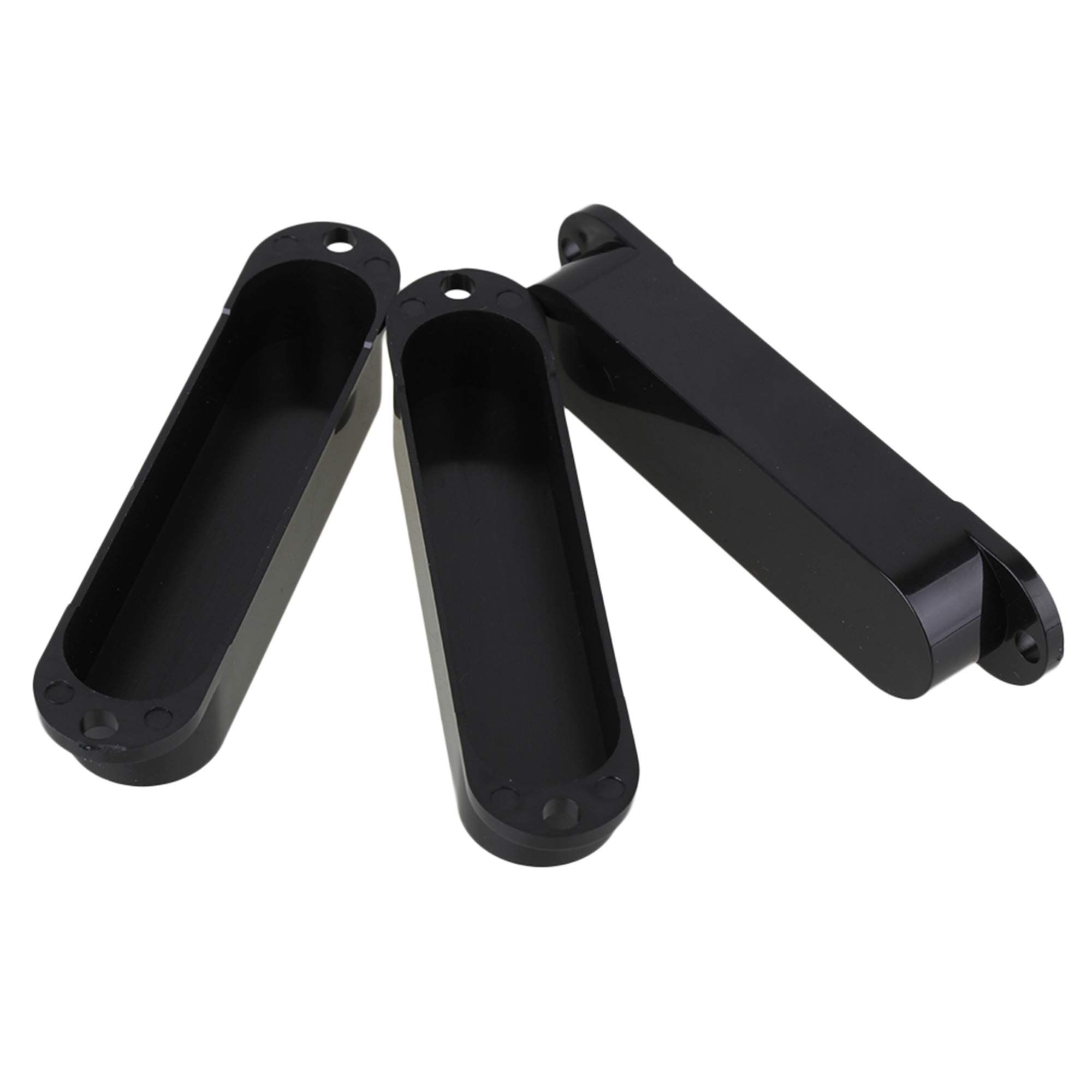 Guitar Pickup Cover Closed Single Coil No Holes Plastic Closed Shell for Electric Guitar black 3 Pack