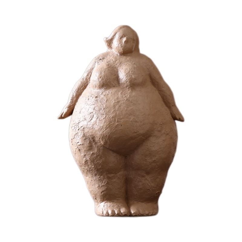 Lady Statue Figurine Woman Sculpture Modern Decor Arts Home Gifts Polyresin Table Centerpiece Crafts Brown 10.6inch