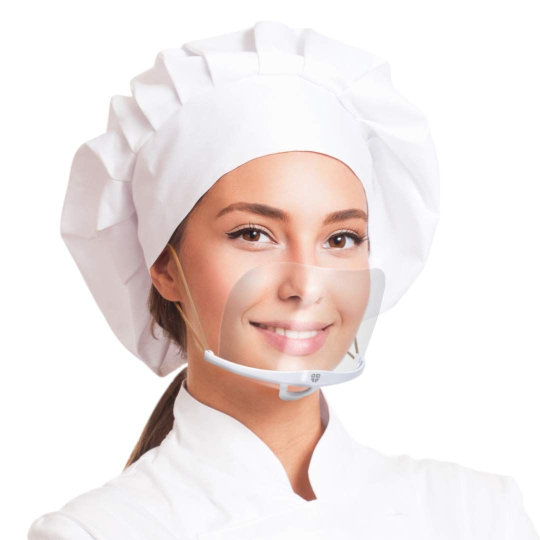Clear Mask Face Shield Reusable 1 Set 10 Replacement Clear Face mask Shield Food Handlers Anti-Fog Transparent Mask