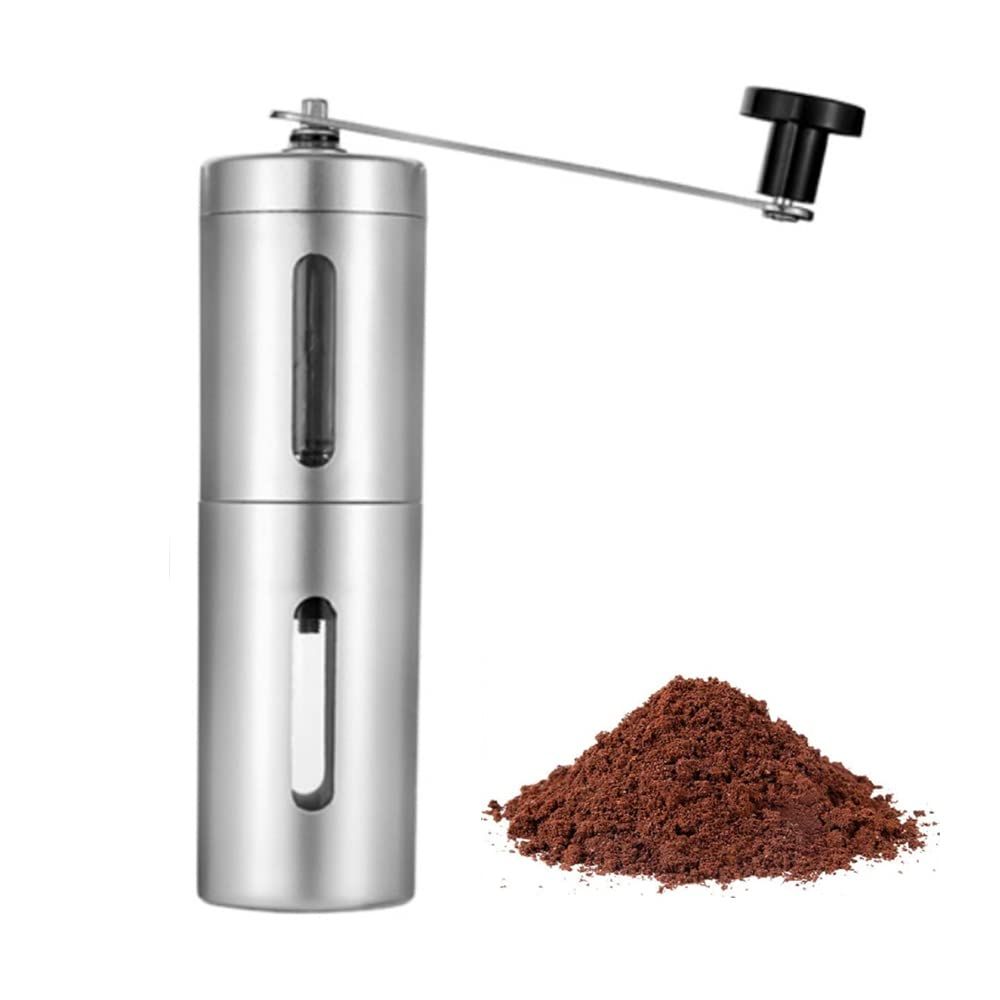 Manual Coffee Grinder, Stainless Steel Hand Coffee Grinder with Conical Burr, Portable Straight handle Coffee Bean Grinder