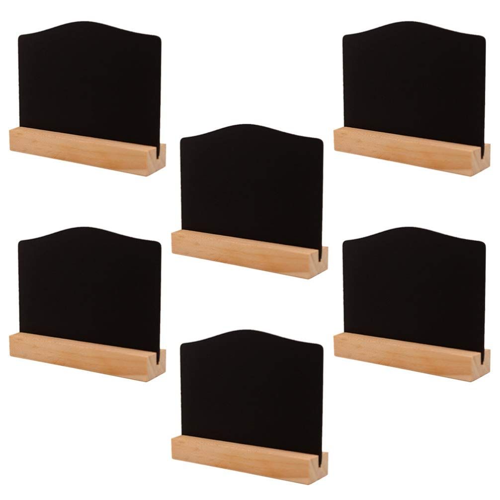 10pcs Mini Chalkboard Signs with Base Erasable Double Sided Chalkboards Wood Blackboard Place Cards Message Board Food Tags Signs