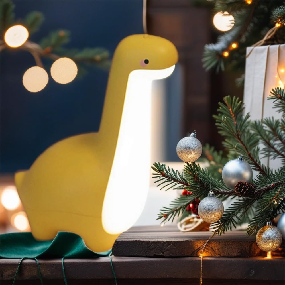 Dinosaur Night Lamp, Dimmable Bedside Night Light USB Rechargeable, Kids Bedroom Sleep Light, Cute Gifts for Girls