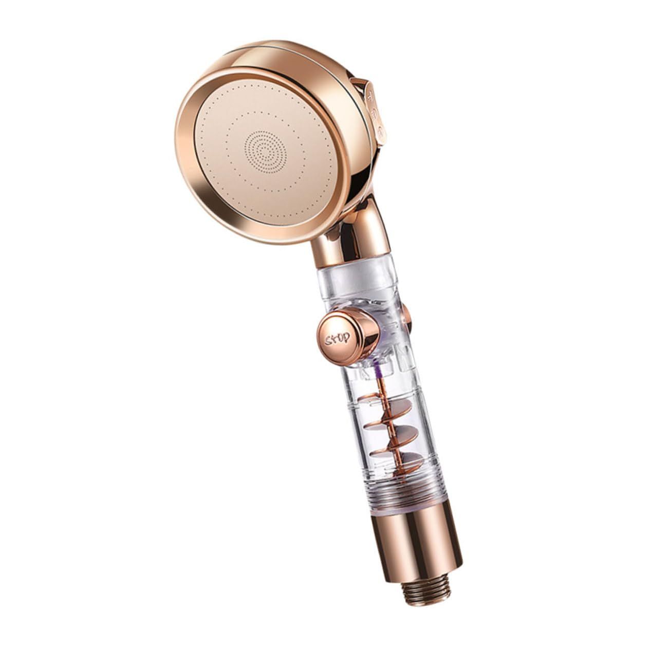 Handheld Power Shower Head,Vortex Shower Head with ON/Off and Pause Switch,Removable Propeller Driven Shower Head