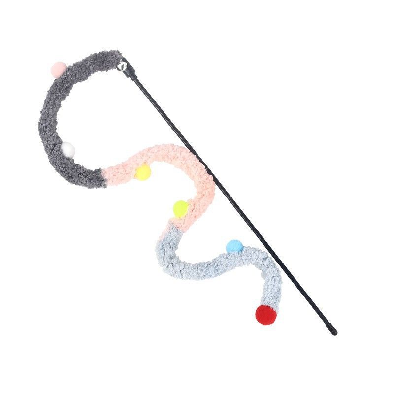 Interactive Catcher Teaser, Retractable Cat Wand Toys, Replacement Teaser with Bell Refills, Cat Exercise Playing Toy