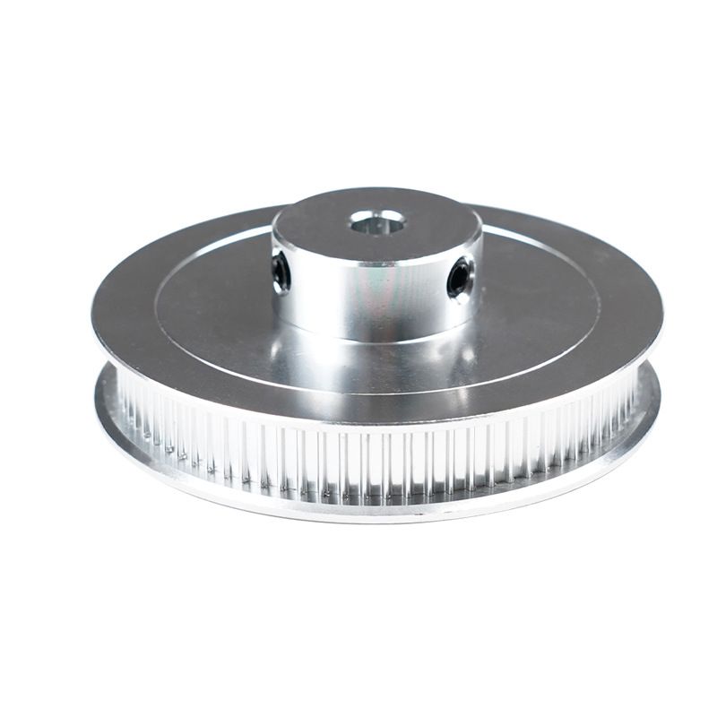 2 pcs 80 Teeth Bore Timing Pulley, Aluminium Synchronous Wheel for 3D Printer Belt, CNC Machine Silver and black