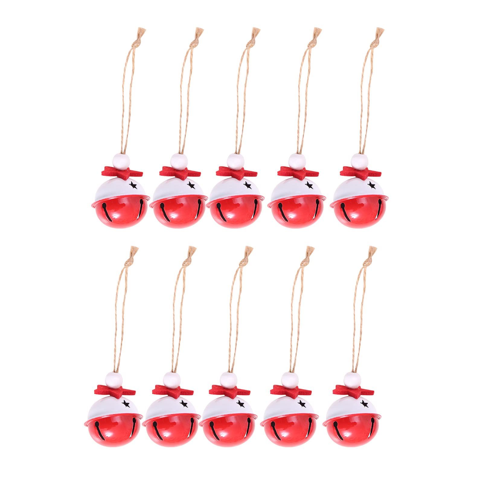 Christmas Metal Bells, 20Pcs Colorful Bell Pendant Pendants Bells Christmas Tree Accessories Burgundy Jingle Bells Rustic Craft