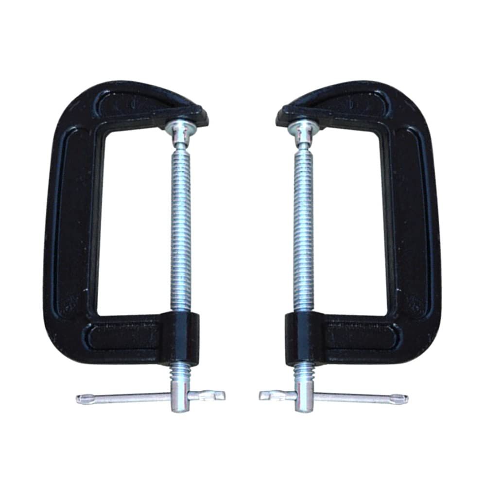 3 Inch C-Clamp Set, Heavy Duty Steel C Clamp Industrial Strength C Clamps for Woodworking, Welding, and Building(2PCs)