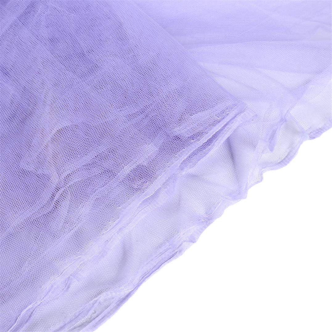 4 Corner Post Students Dorm Bunk Mosquito Net Bed Canopy Netting Students Bed Curtains for Student Dormitory School (Purple)