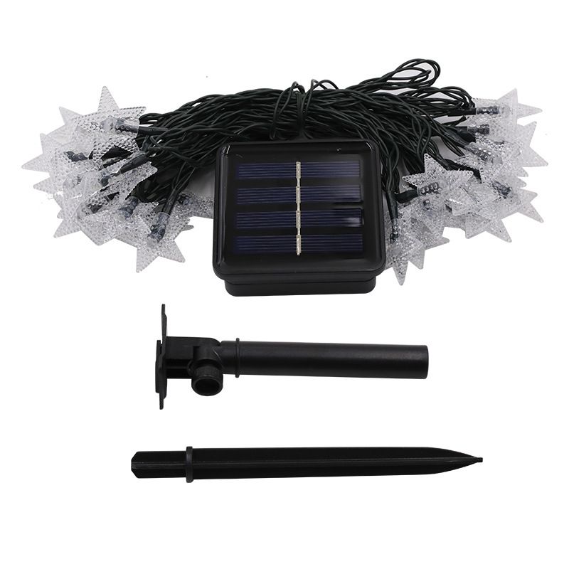 Outdoor Solar Star String Lights 23ft 50LED Multicolor Star Twinkle Lights Solar Powered Garden Decor Lights Playhouse Lawn Patio