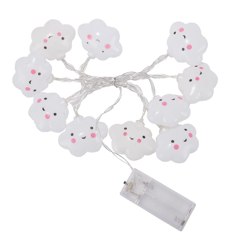 10 LED Battery Powered Room Light Baby Kids Cute Cloud Face Shape Lamp Corridor Decor Small Night Light Halloween Christmas