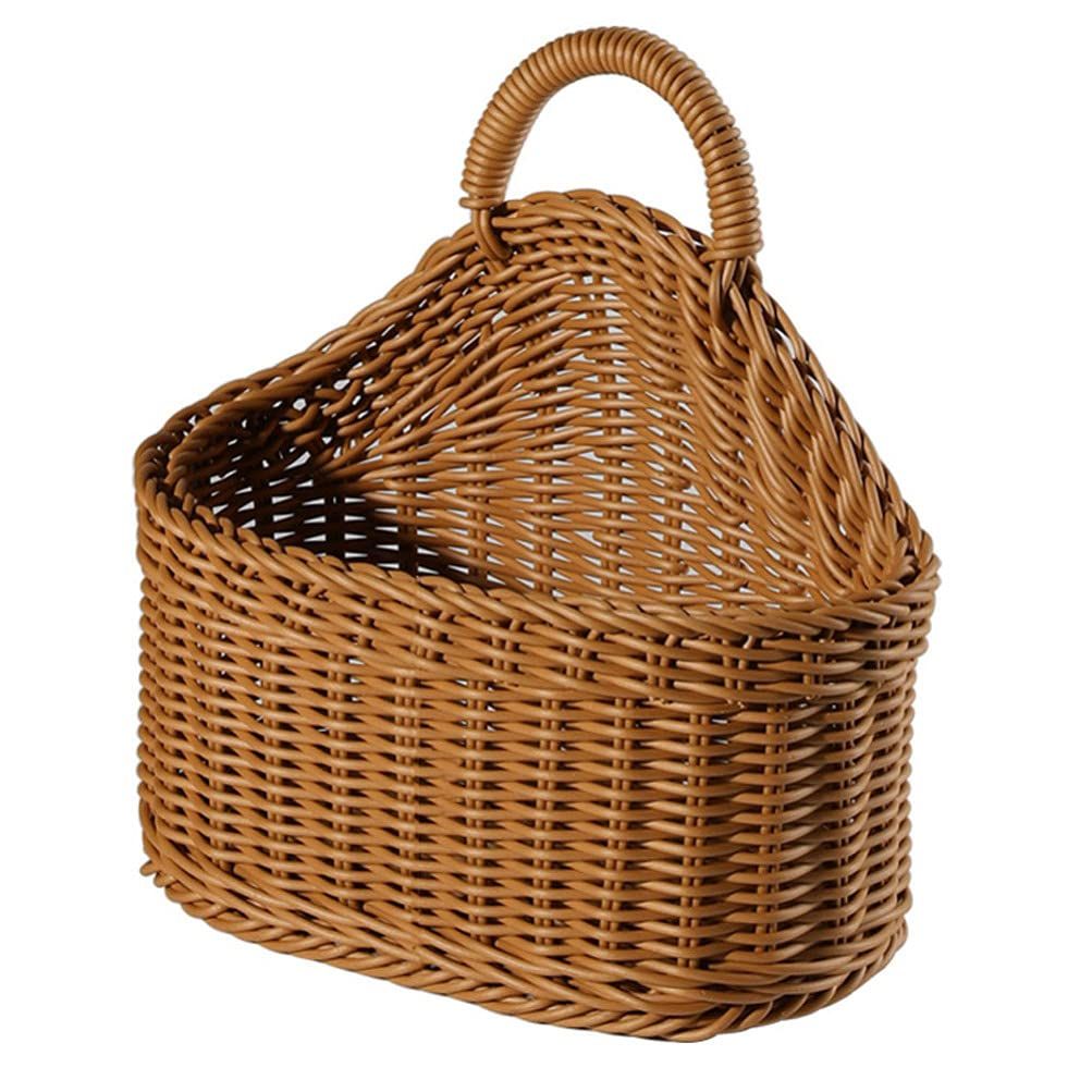 Woven Belly Basket Woven Cutlery Storage Organizer Plastic Hanging Bin for Kitchen Table Cabinet Pantry Forks Spoons Napkins