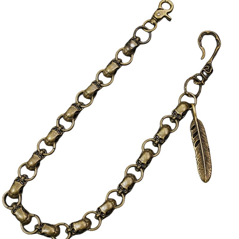 Heavy Duty Keychain for Men's Biker Trucker Wallet Chain Cuban Link wallet chain Swivel Trigger snap Biker Punk Key chain
