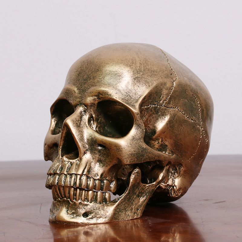 1:1 Resin Human Skull Model Halloween Props Home Decorations High Fidelity Skull Head Sculpture Life Size