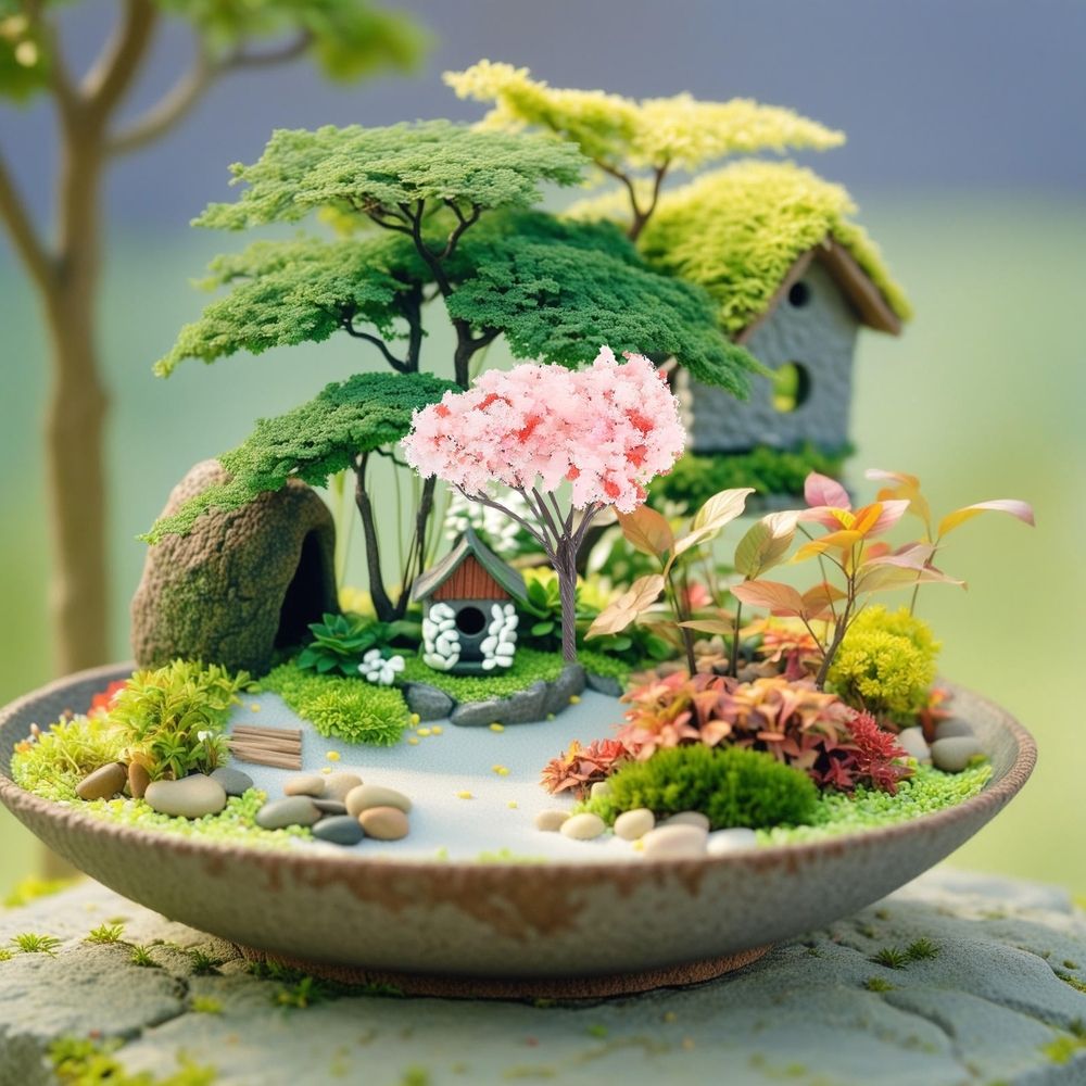 12Pcs Pink Model Cherry Blossom Trees for Architectural Models and Micro Landscape Decor