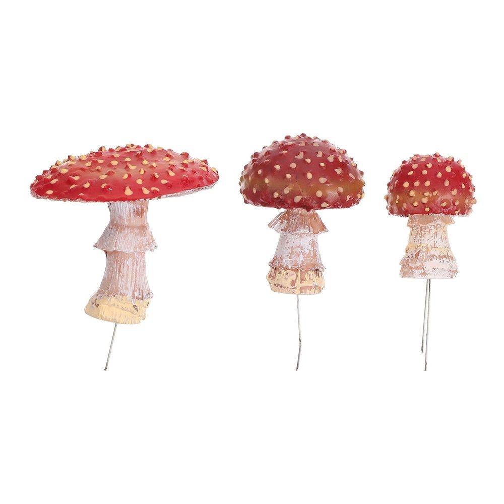 3Pcs Simulation Resin Mushroom Decor for Garden and Fairy Scene with Assorted Colors