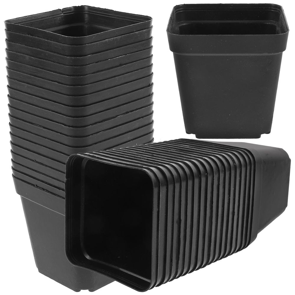 Succulent Planter Plastic Black for 100Pcs 2.8x2.7x2.2in