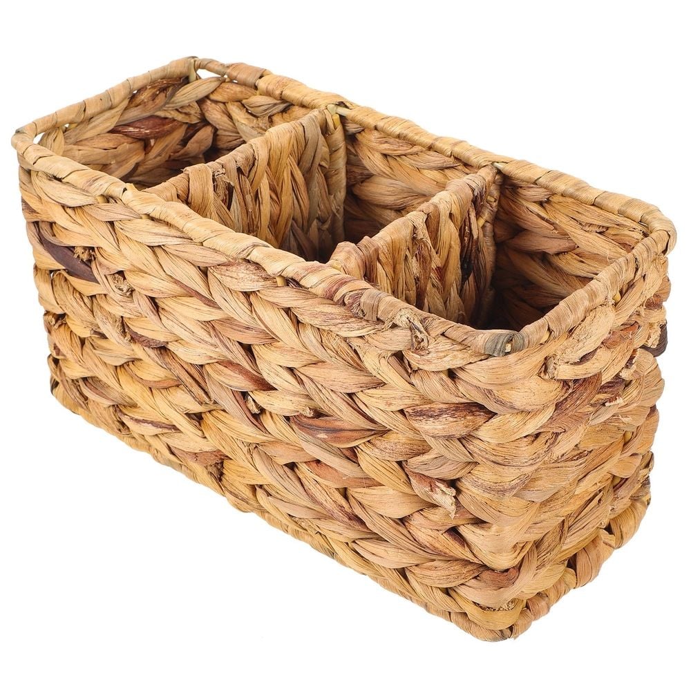 1Pack Woven Storage Basket Woven Storage Organizer for Dormitory 9.04x5.11in Grass