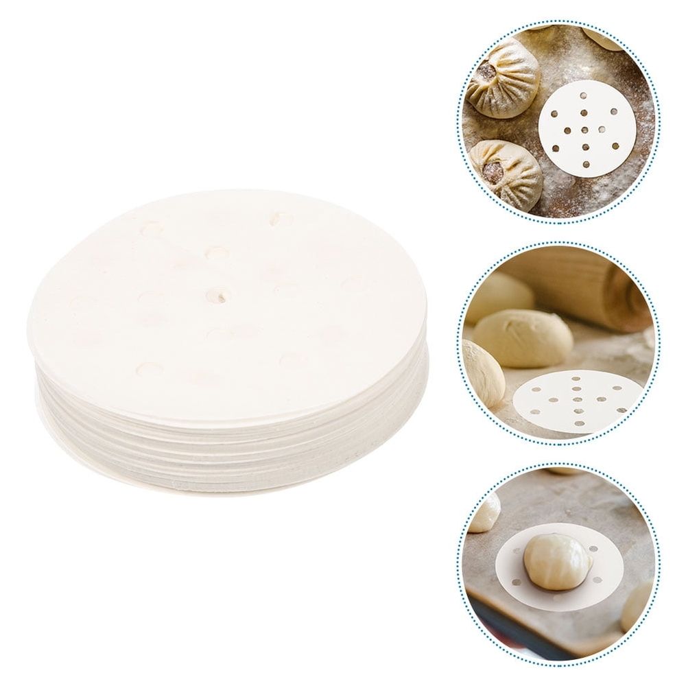 500pcs Steamer Paper Liner 500 Sheets White Wood Pulp Non-stick