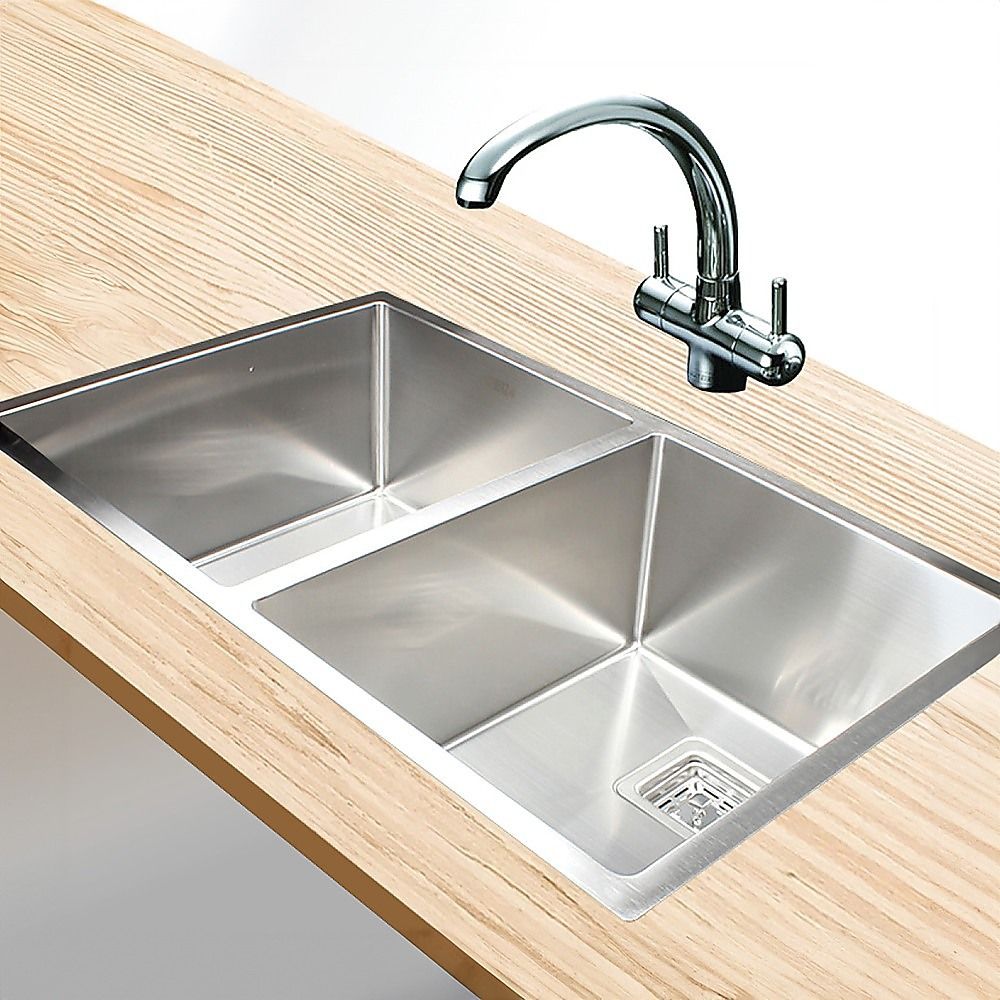 835x505mm Handmade 1.5mm Stainless Steel Kitchen Sink with Waste and Grid