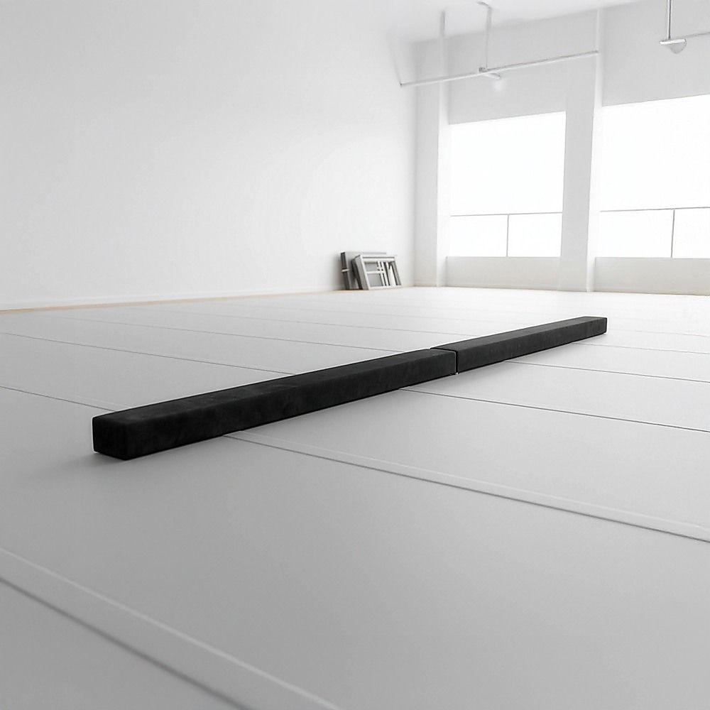 2.2m Gymnastics Folding Balance Beam Black Synthetic Suede