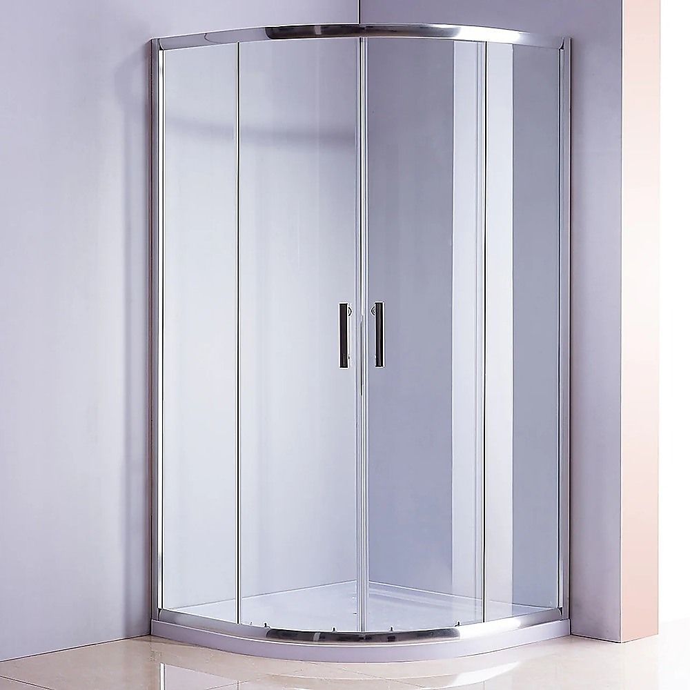 90x90cm Rounded Curved Shower Base in White, 450mm Radius