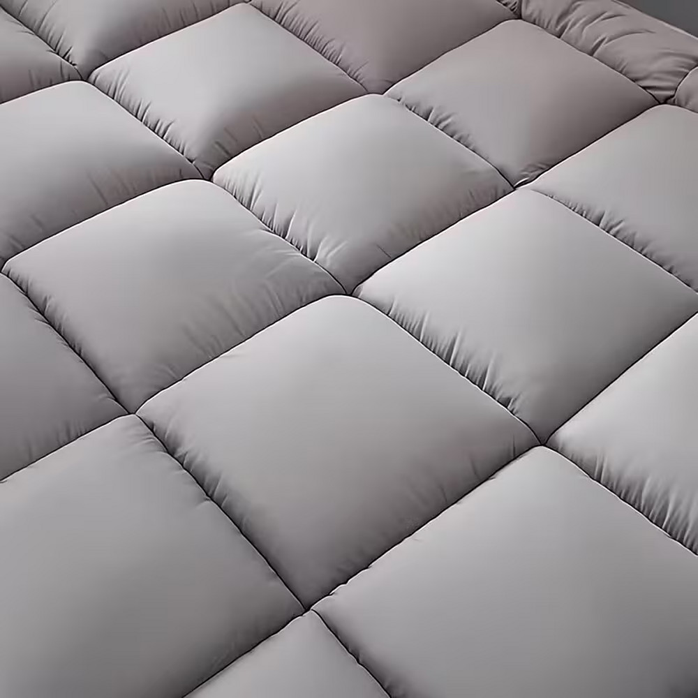 Extra Thick King Mattress Topper 10cm Bounce Back Heavy Filling Pad Grey