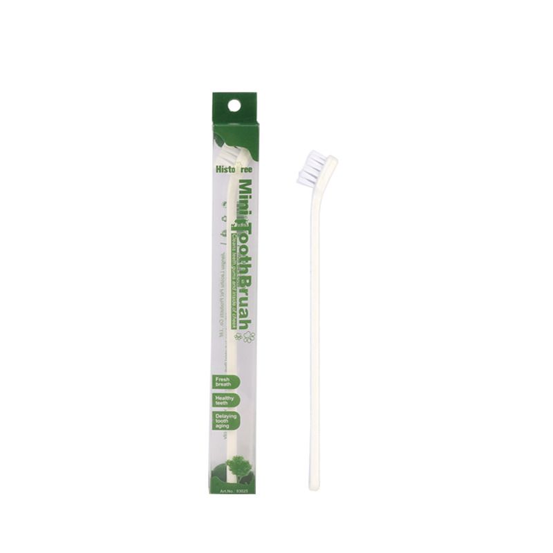 White Pet Toothbrush 5 Pack - PP Single Head Dental Cleaning Brush, Long Handle Oral Care Tool for Dogs and Cats, Easy Everyday Pet Hygiene