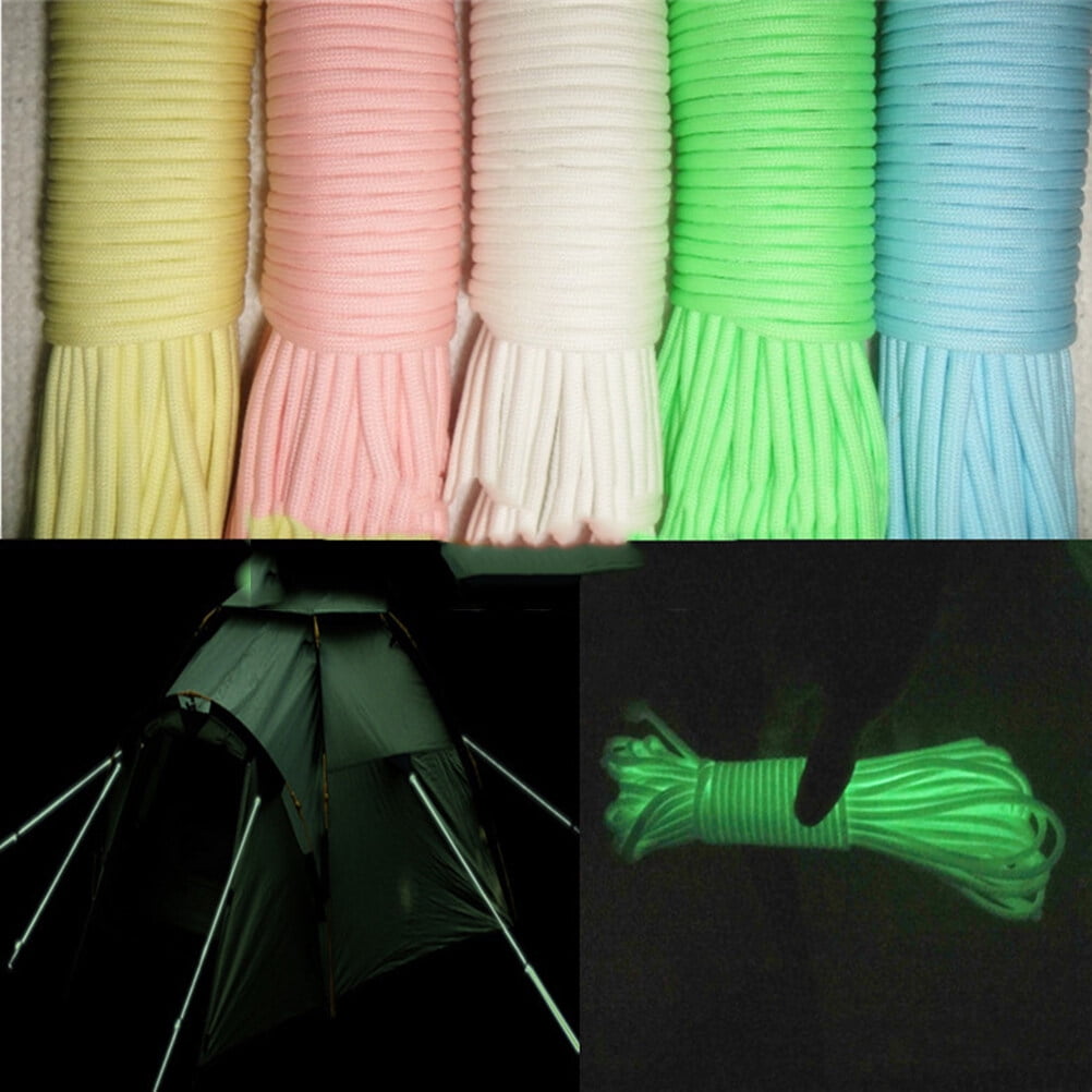 Worgeous 5pcs Outdoor 1 Meter Night Nine-core Umbrella Ropes Parachute Cord Glowing in the Dark