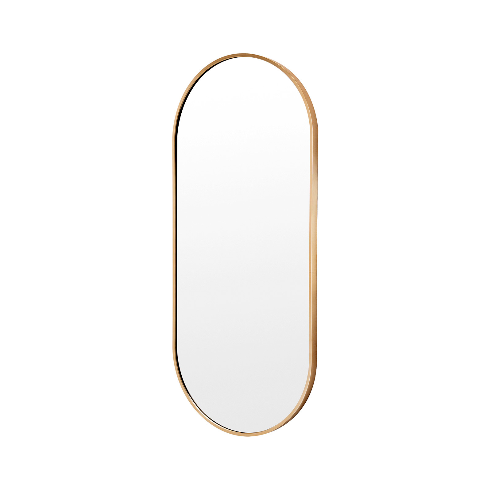 Wall Mirror Oval Aluminum Frame Bathroom 45x100cm GOLD
