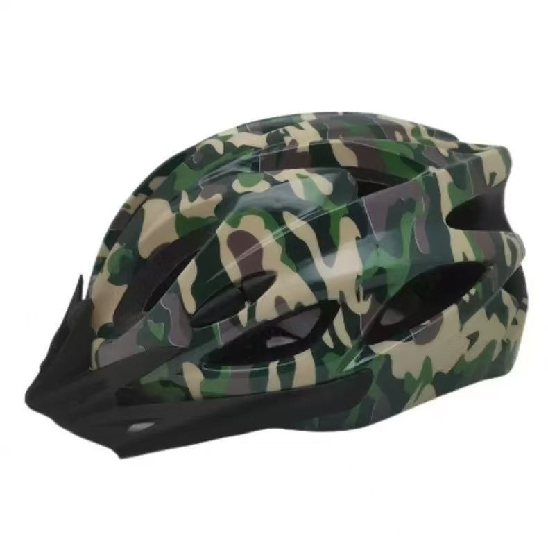 Mountain Bike Helmet Ultra-Breathable Cycling Helmet Integrated Helmet - camouflage - Size L59-61CM