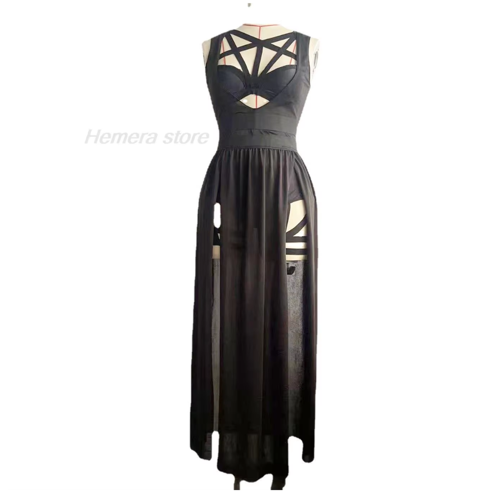 House Of Dasein Anime Yor Forger Cosplay Lingerie Nightdress Sleeveless Bandage Vest Dress Mesh Pajamas - L - Style 3