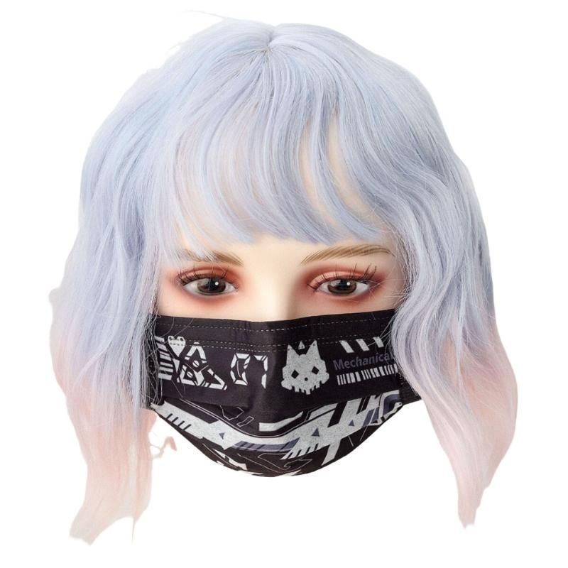 House Of Dasein Punk Anime Girls Dark Cyber Mechanical Cat Cosplay Bodysuit Swimwear Set - Swimsuit M - 5Pcs Mask A