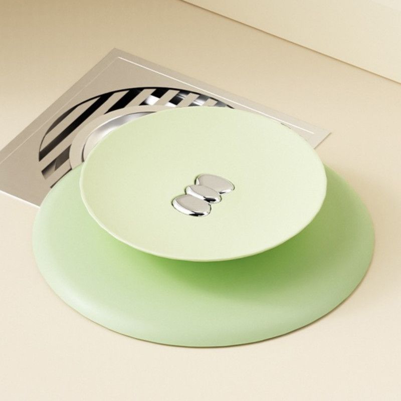 UFO-Style Press-Type Floor Drain Odor-Proof Cover with Silicone Sewer Anti-Odor Filter Stopper—Green