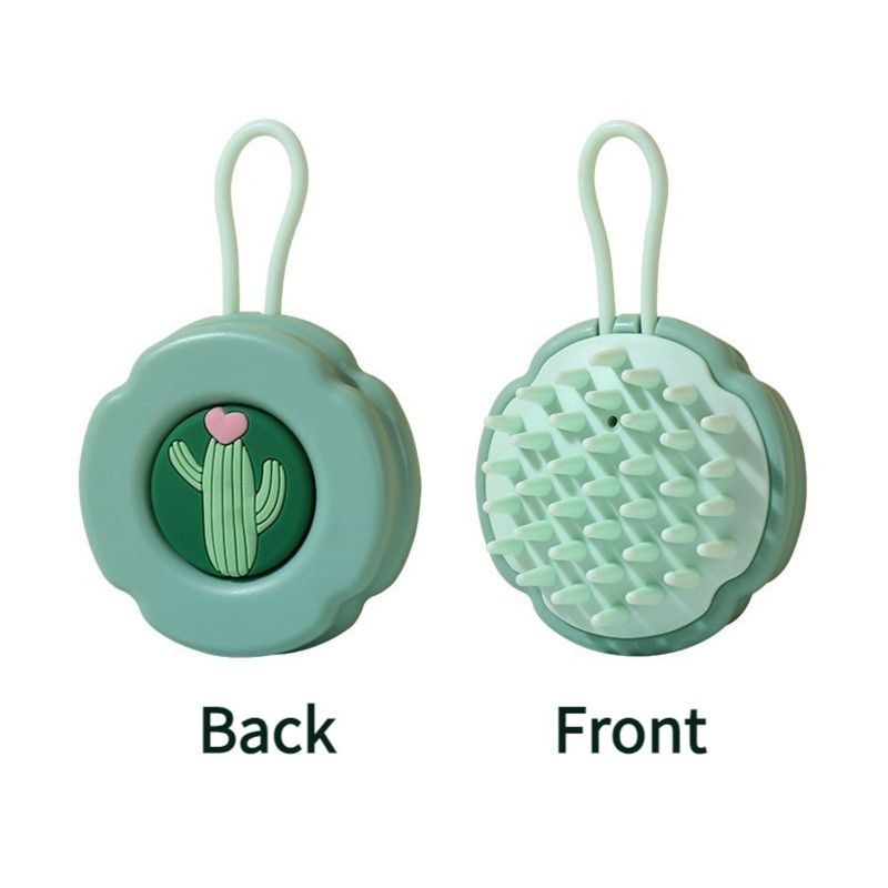 Silicone Shampoo Brush, Wet & Dry Scalp Massage Comb, Cleaning Itch Relief Hair Washing Brush—Green