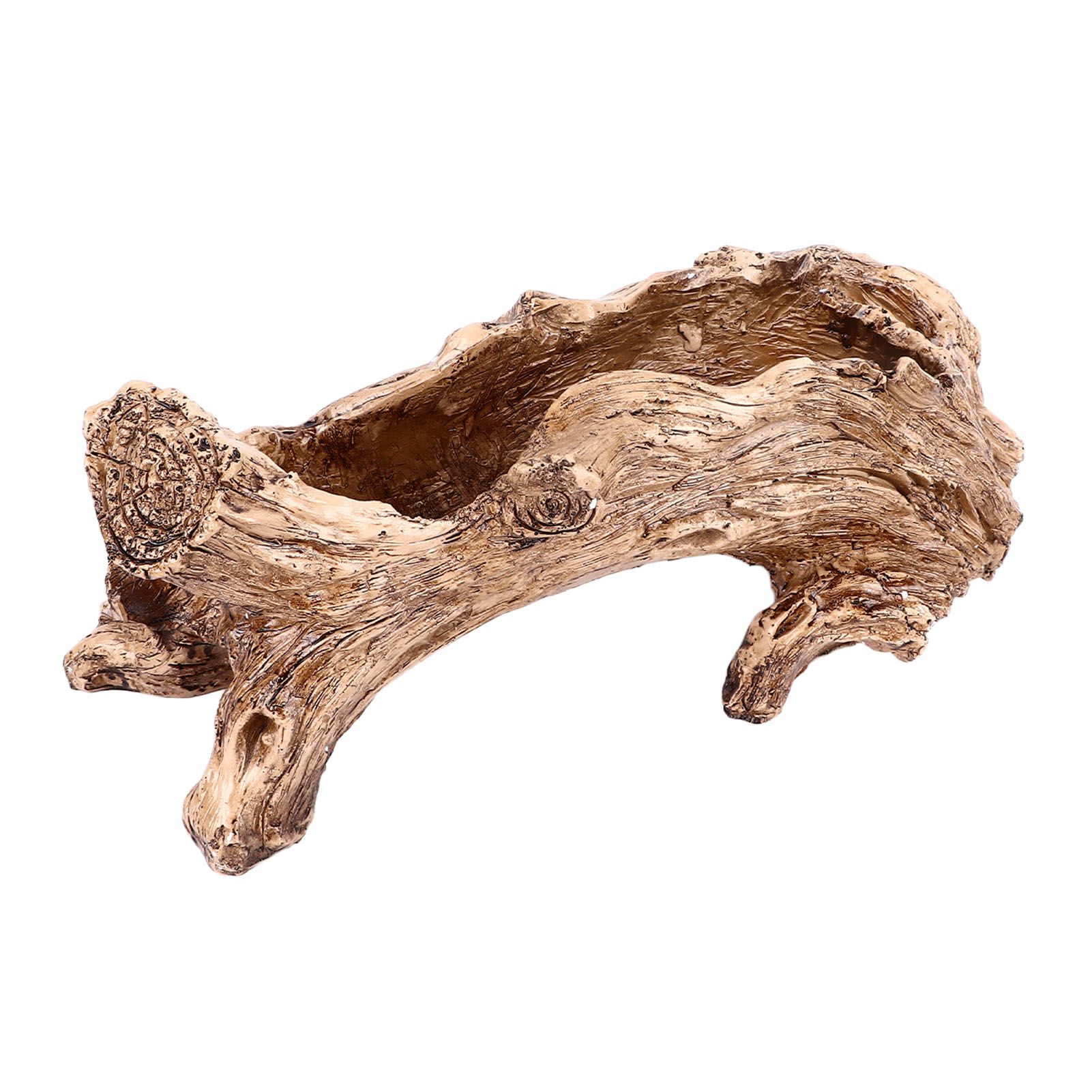 Artificial Driftwood Planter Resin Succulent Planter Vintage Tree Root Stump Log Like Flower Container Pot for Home Garden Decoration