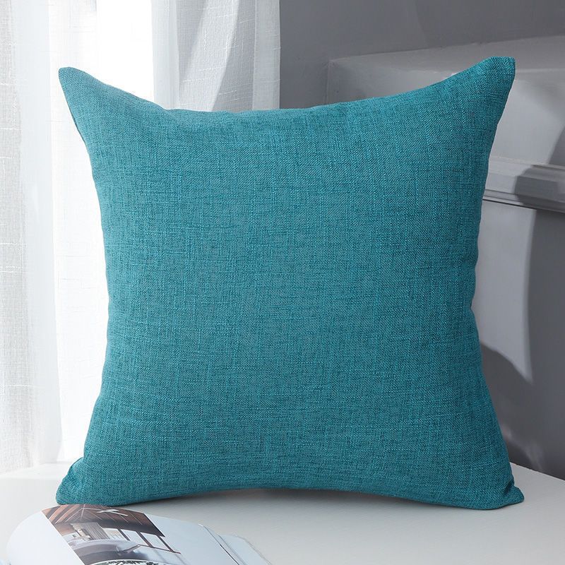 Le Su Cotton Linen Cushion Solid Color with Core 33# Blue 30*50-pillowcase 380g thick pillow core